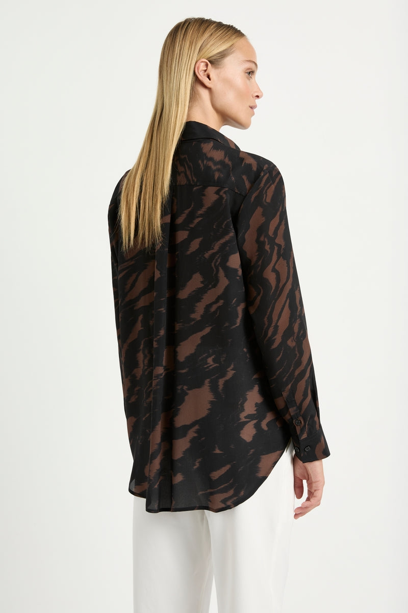 Mela Purdie Soft Shirt - Shadow Print Silk - Sale