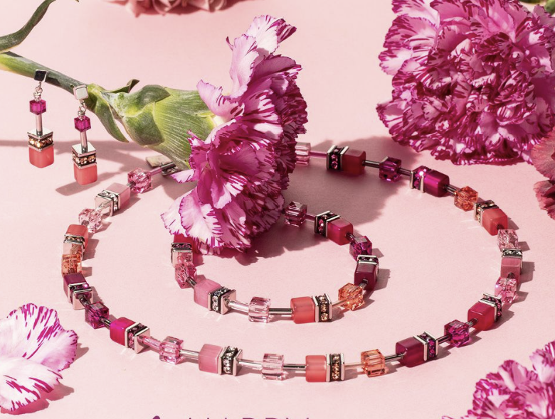 COEUR DE LION Geo Cube Viva Magenta Bracelet 2838/30-0422