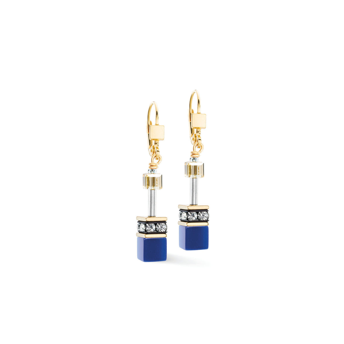 COEUR DE LION Geo Cube Blue, Sand Earrings 2838/20-1007
