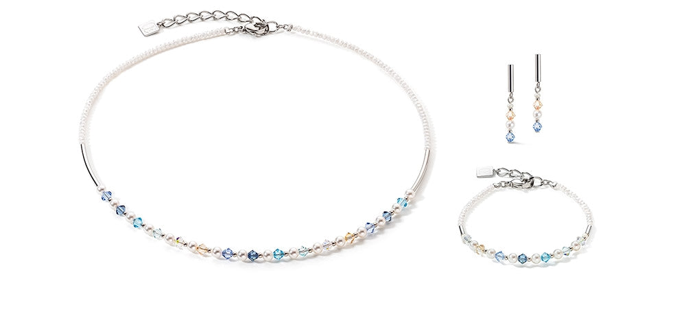 COEUR DE LION Blue European Crystals & Stainless Steel Earrings 6022/21-0720