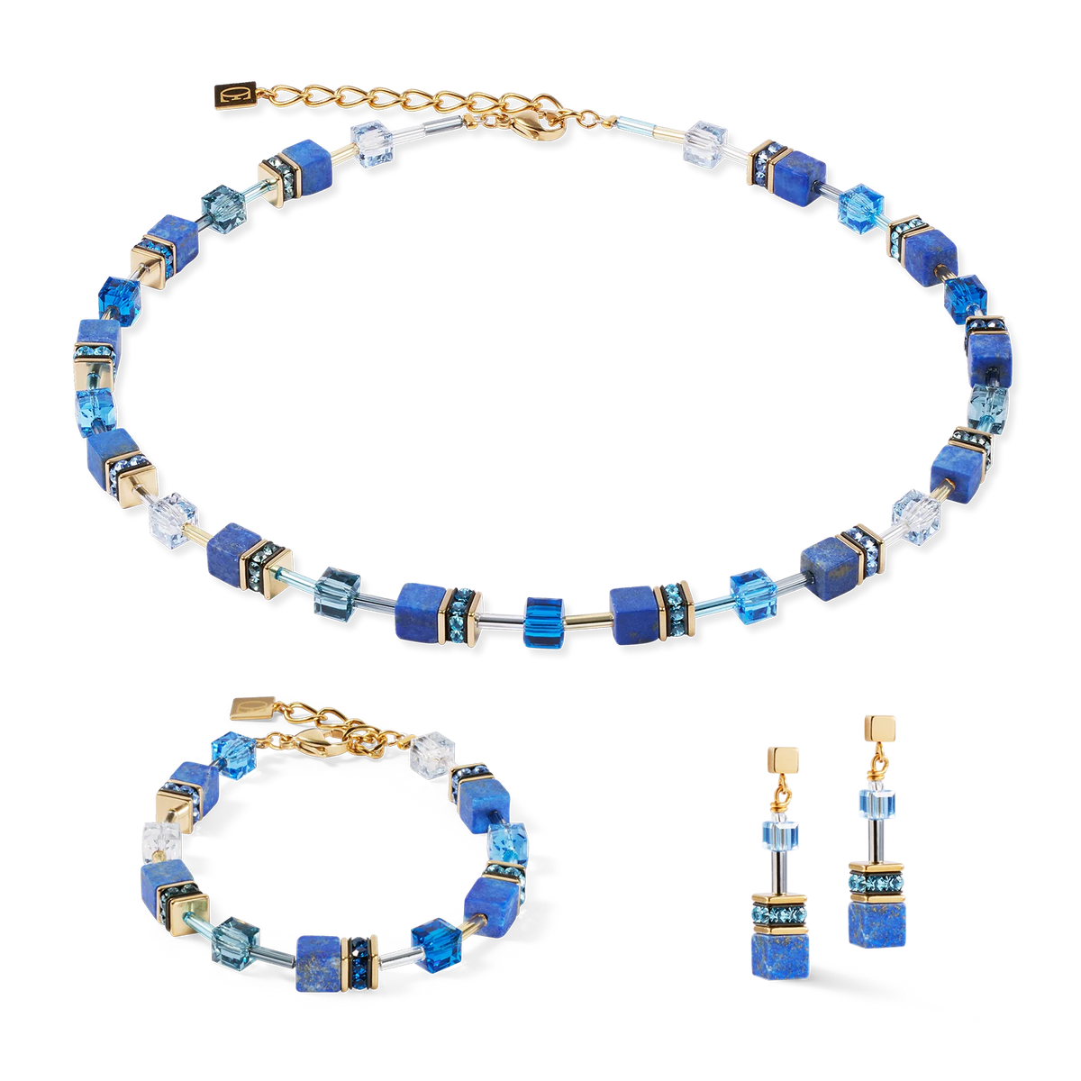 COEUR DE LION GeoCube Lapis Lazuli & Gold Bracelet 4905/30-0700