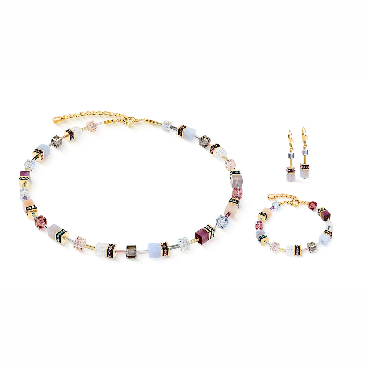 COEUR DE LION GeoCube Rose Pastel & Gold Bracelet 4905/30-1924