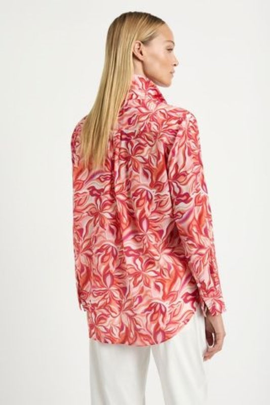 Mela Purdie Soft Shirt - Tangello Print Silk - Sale