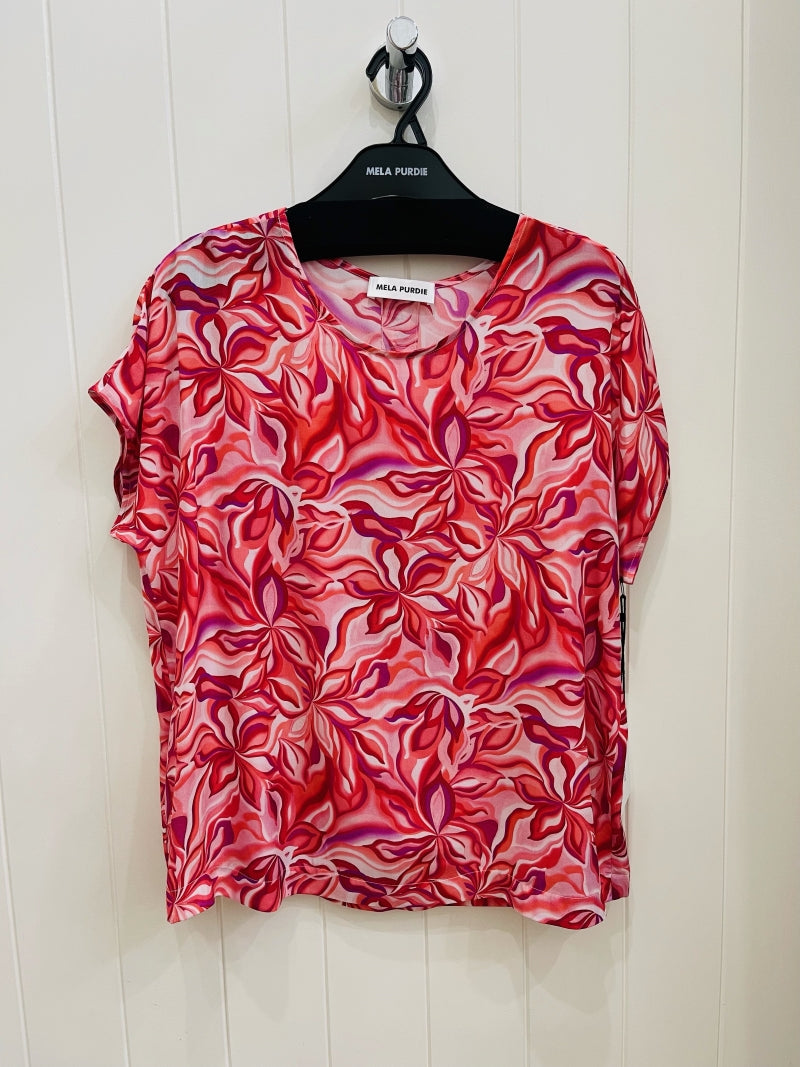Mela Purdie Cap Shell - Tangello Print Silk - Sale