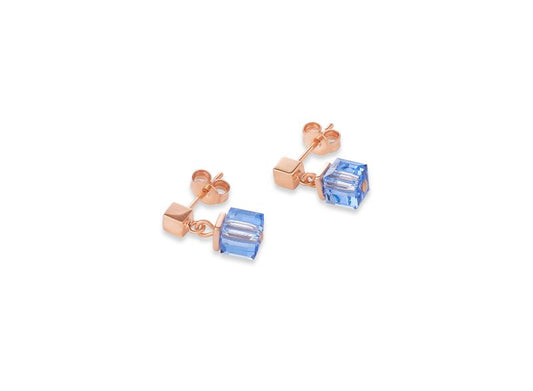 COEUR DE LION Geo Cube Soft Dusky Blues Earrings 4996/21-0700