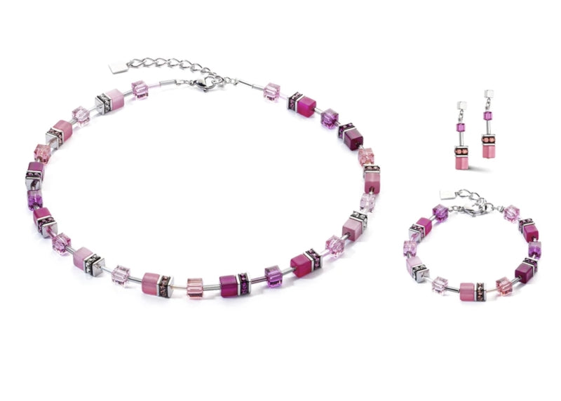 COEUR DE LION Geo Cube Viva Magenta Bracelet 2838/30-0422