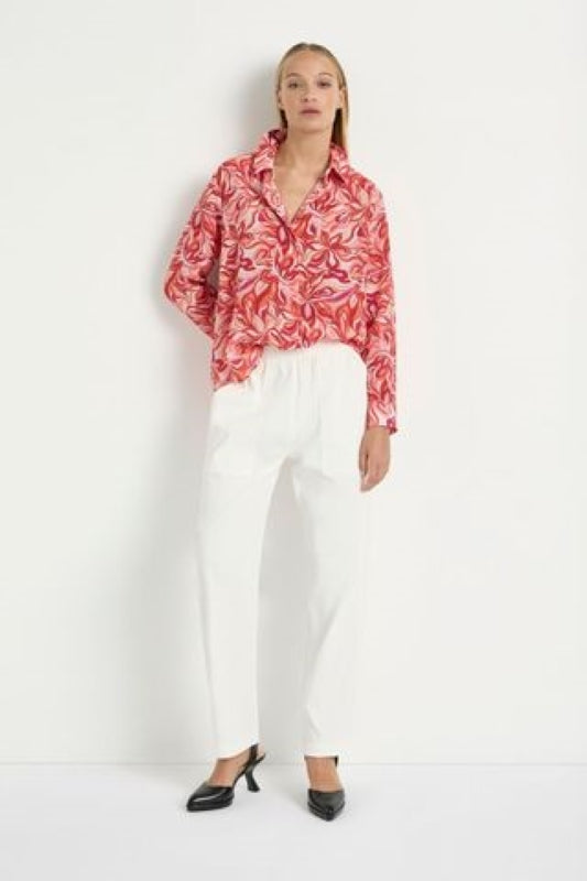 Mela Purdie Soft Shirt - Tangello Print Silk - Sale