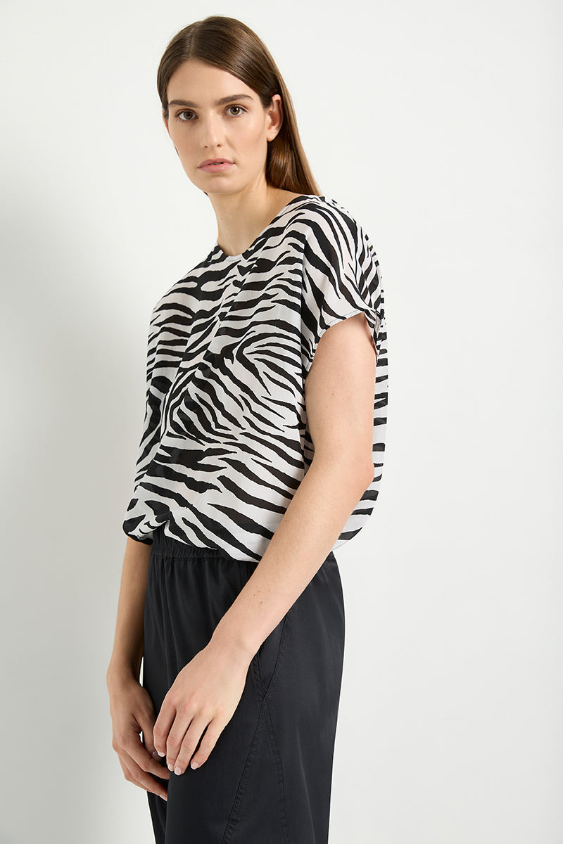 Mela Purdie Cap Shell - Cats Eye Silk Print - Sale