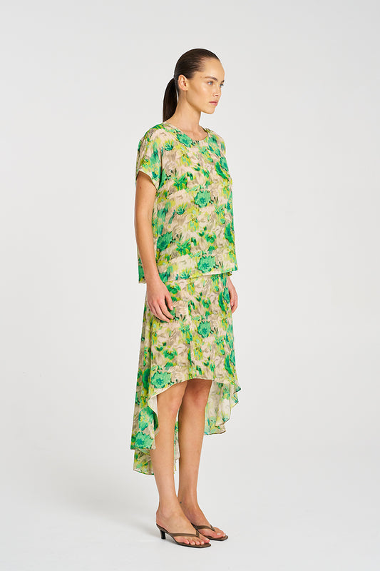 Mela Purdie Cap Shell - Silk Lilly Print