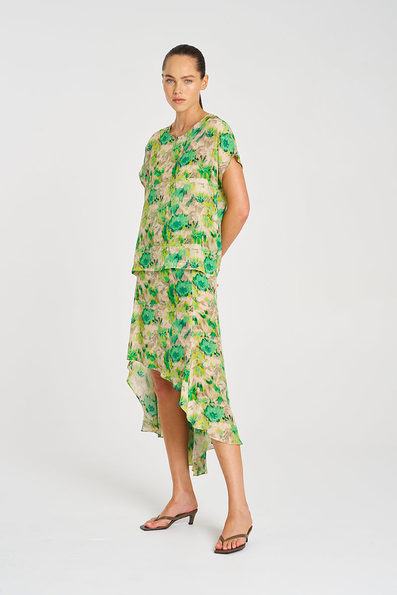 Mela Purdie Cap Shell - Silk Lilly Print