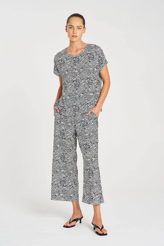 Mela Purdie Cap Shell - Terrain Print Charmeuse