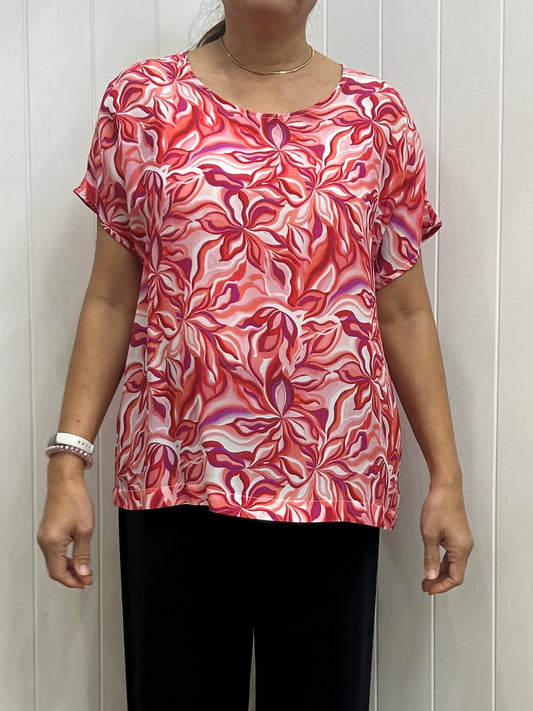 Mela Purdie Cap Shell - Tangello Print Silk - Sale