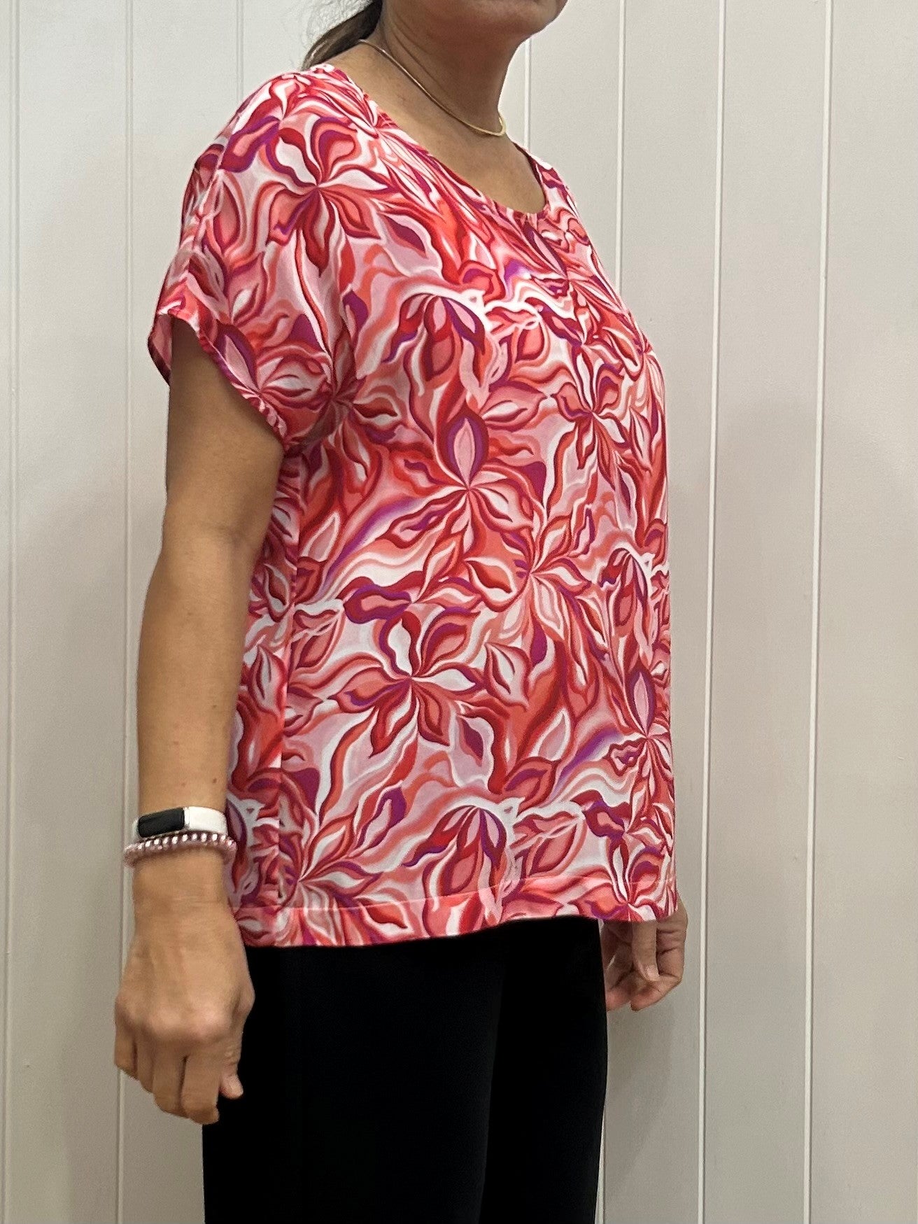Mela Purdie Cap Shell - Tangello Print Silk - Sale