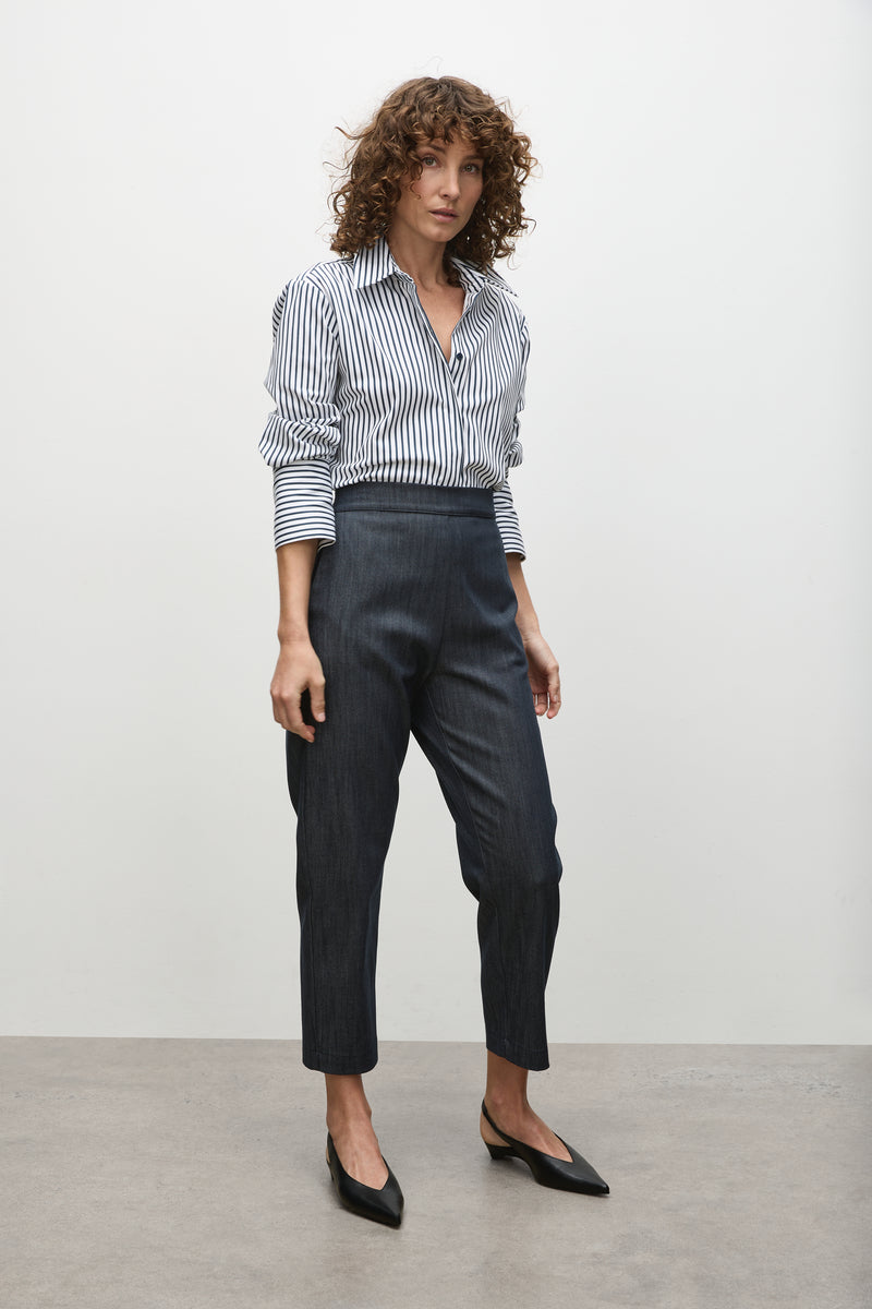 Mela Purdie Tapered Flat Pant - Soft Stretch Denim - Sale