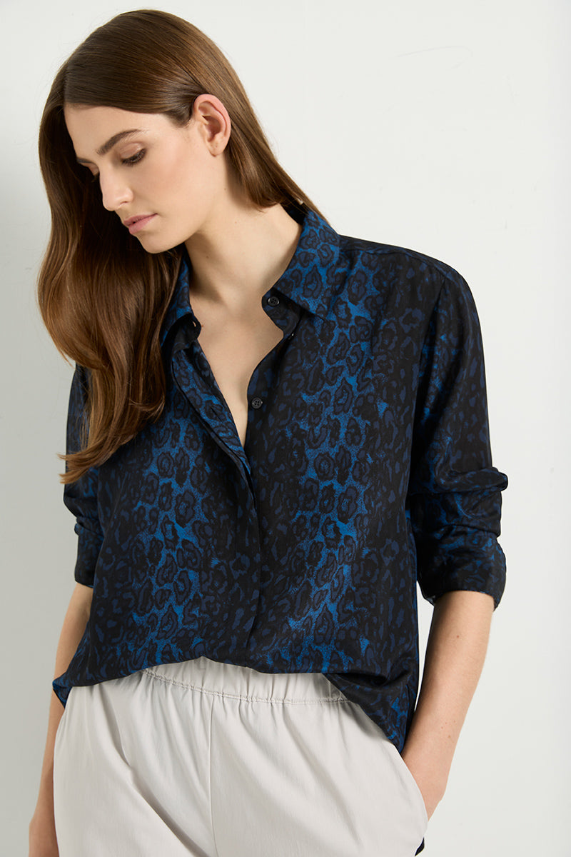 Mela Purdie Soft Shirt - Sapphire Leopard - Sale