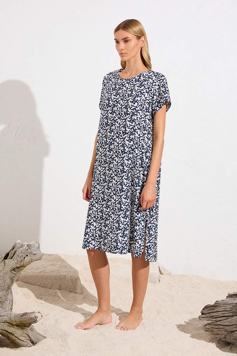 Mela Purdie Transit T Dress - Quill Print - Sale