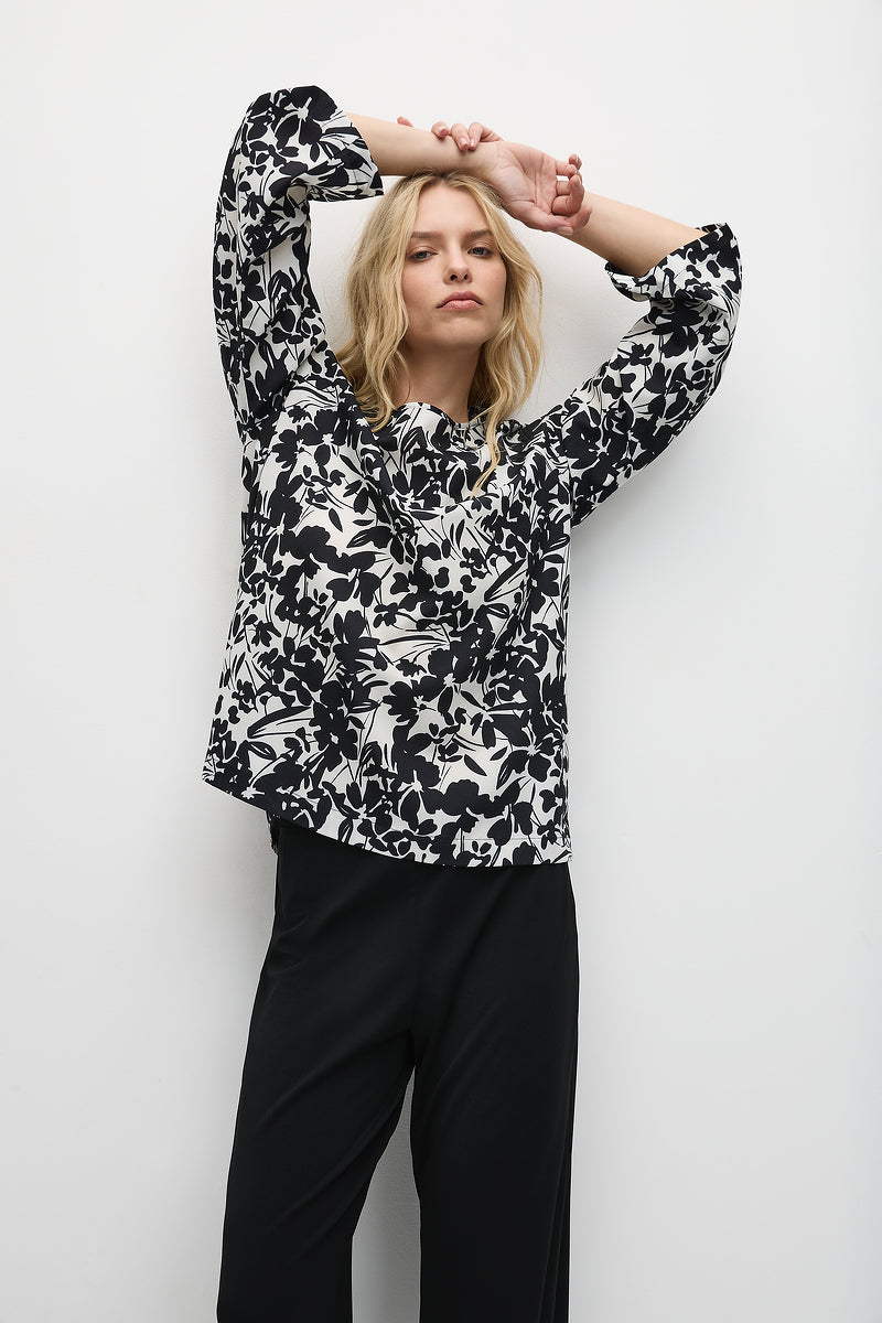 Mela Purdie LS Slice Neck Plaza - Tuberose Print Charmeuse - Sale