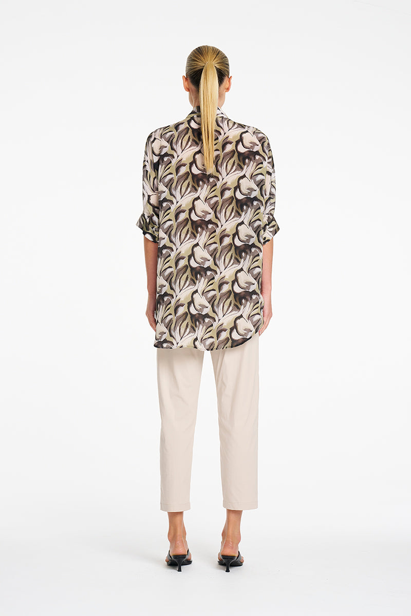 Mela Purdie Villa Overshirt - Bayleaf Print Silk