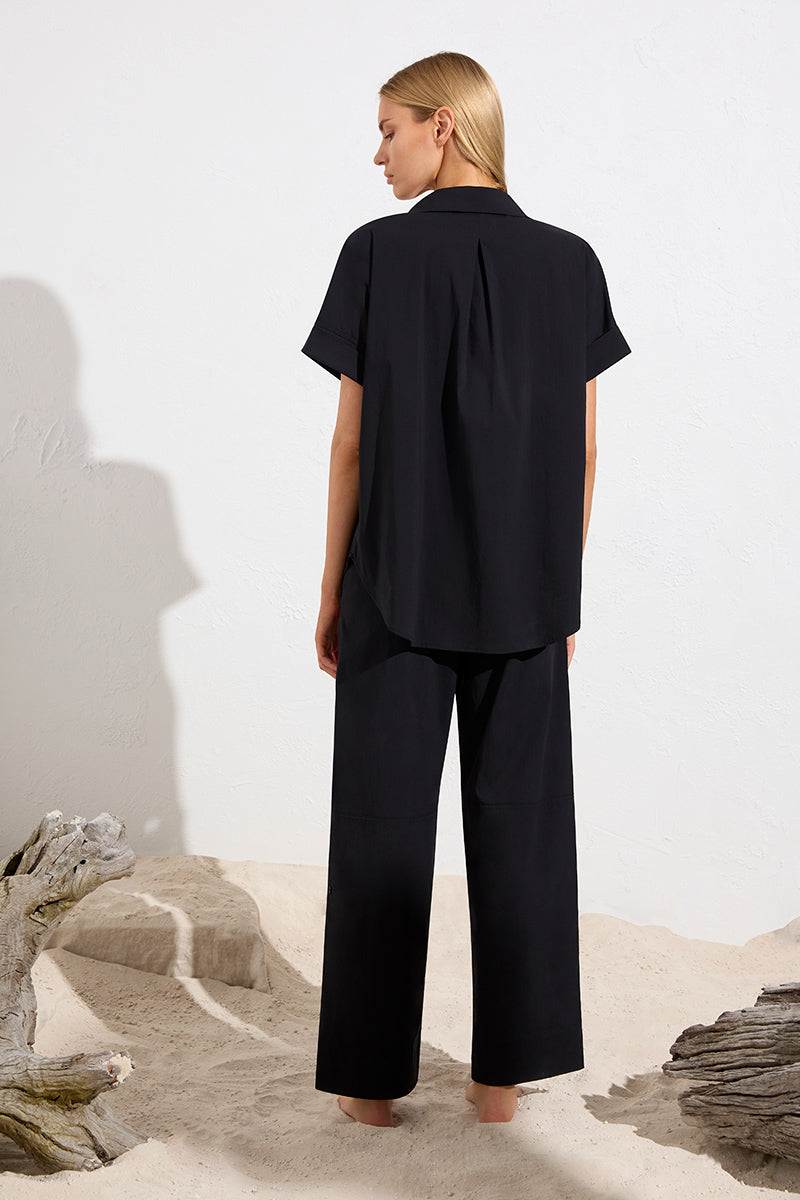 Mela Purdie Half Zip Shirt - Striped Microprene