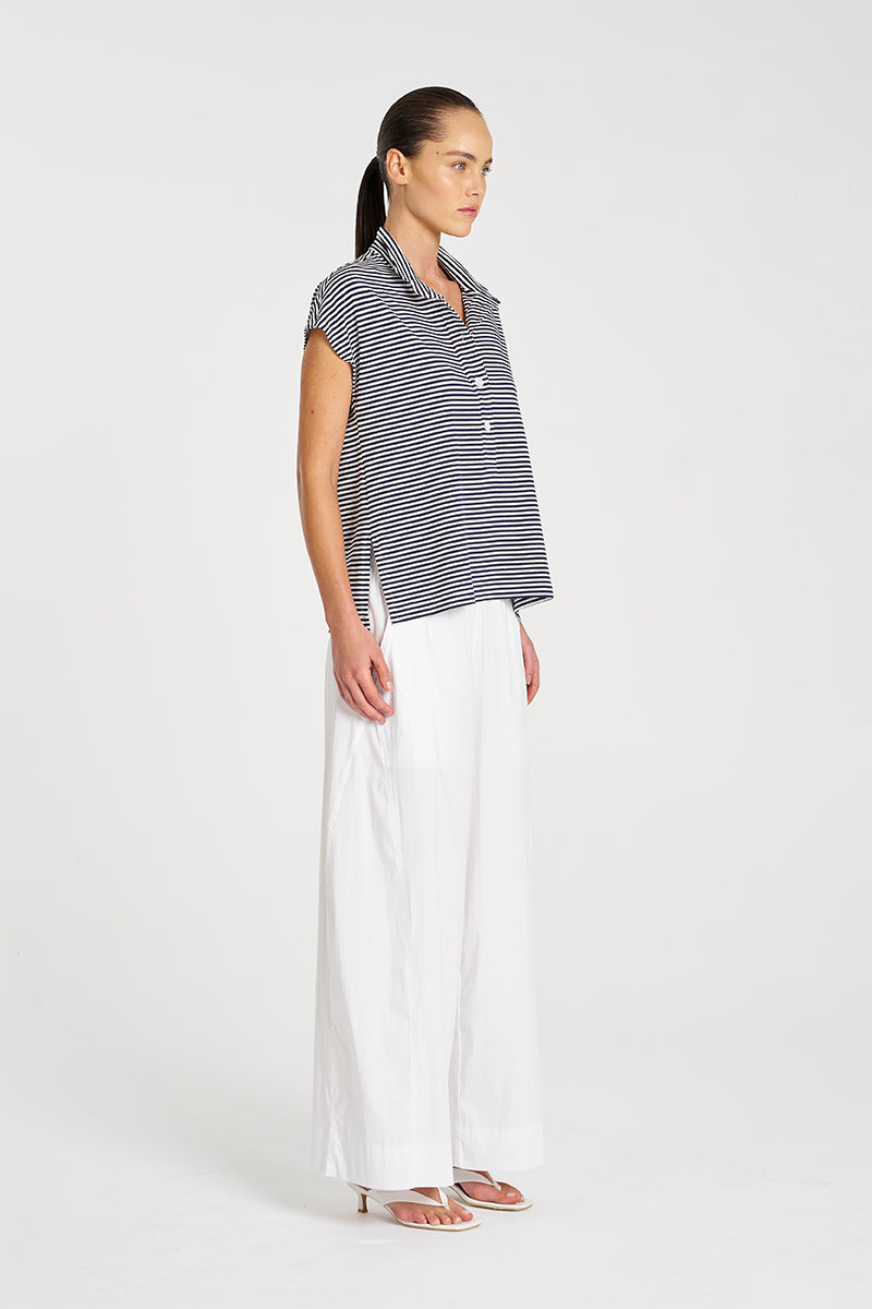 Mela Purdie Henley Tank - Yacht Stripe Jersey