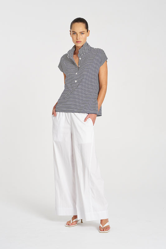 Mela Purdie Henley Tank - Yacht Stripe Jersey