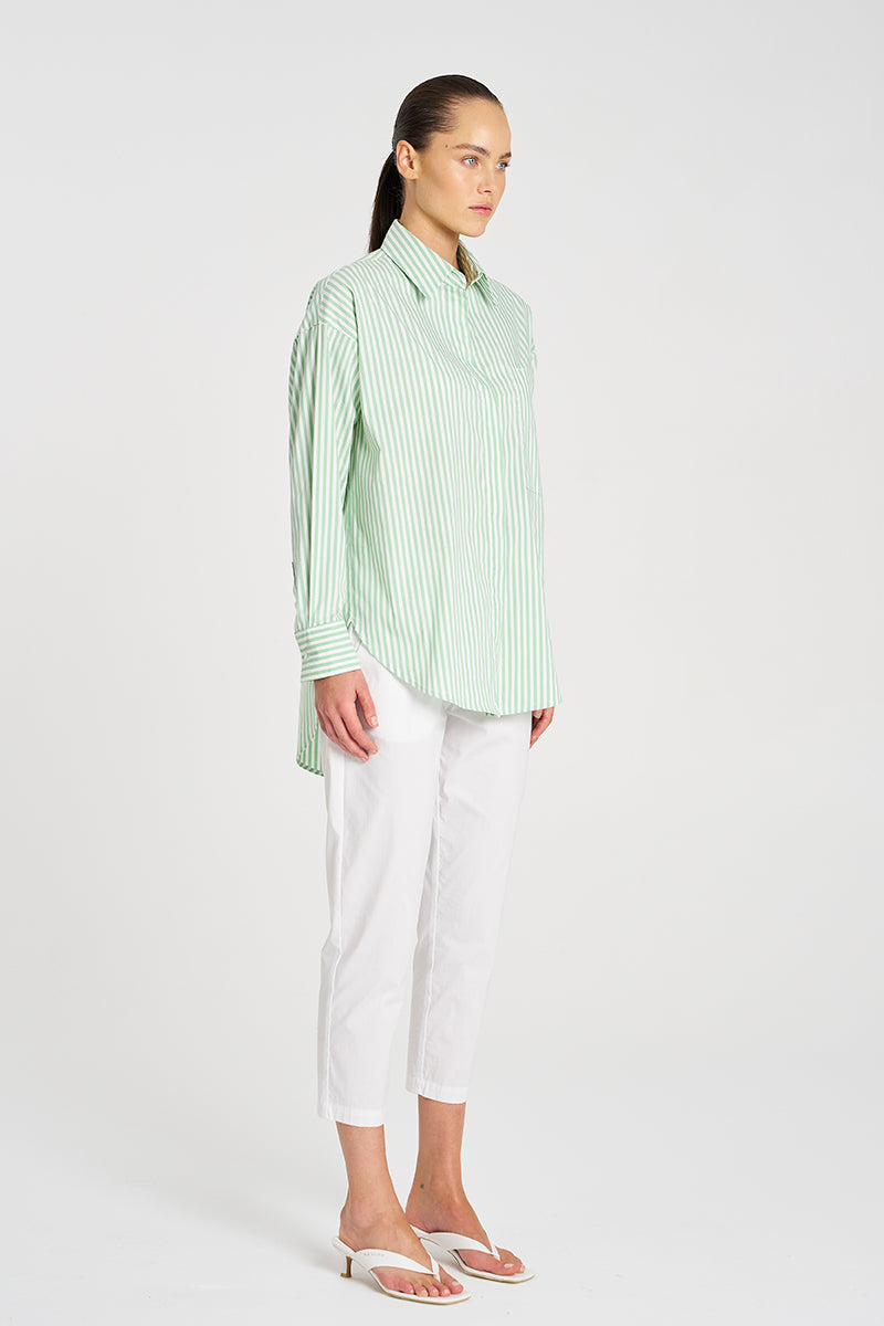 Mela Purdie Relaxed Pocket Shirt - Stripe Microprene