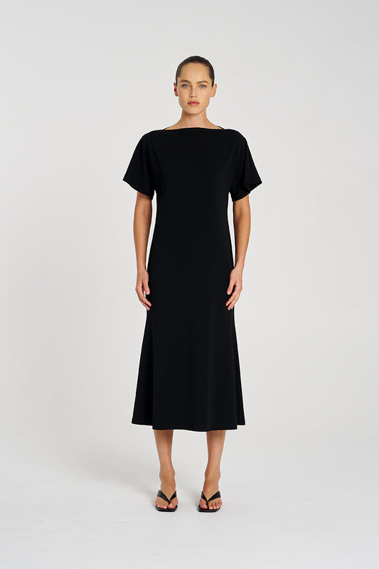 Mela Purdie Slash Neck Dress - Powder Knit