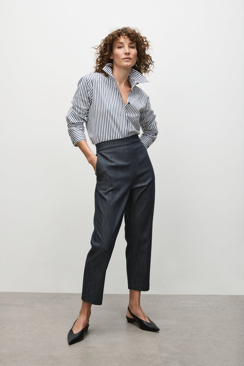 Mela Purdie Smooth Shirt - Indigo Stripe - Sale