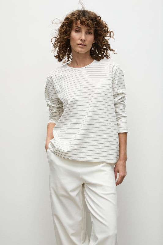 Mela Purdie Trunk Sweater - Micro Stripe Ponte - Sale