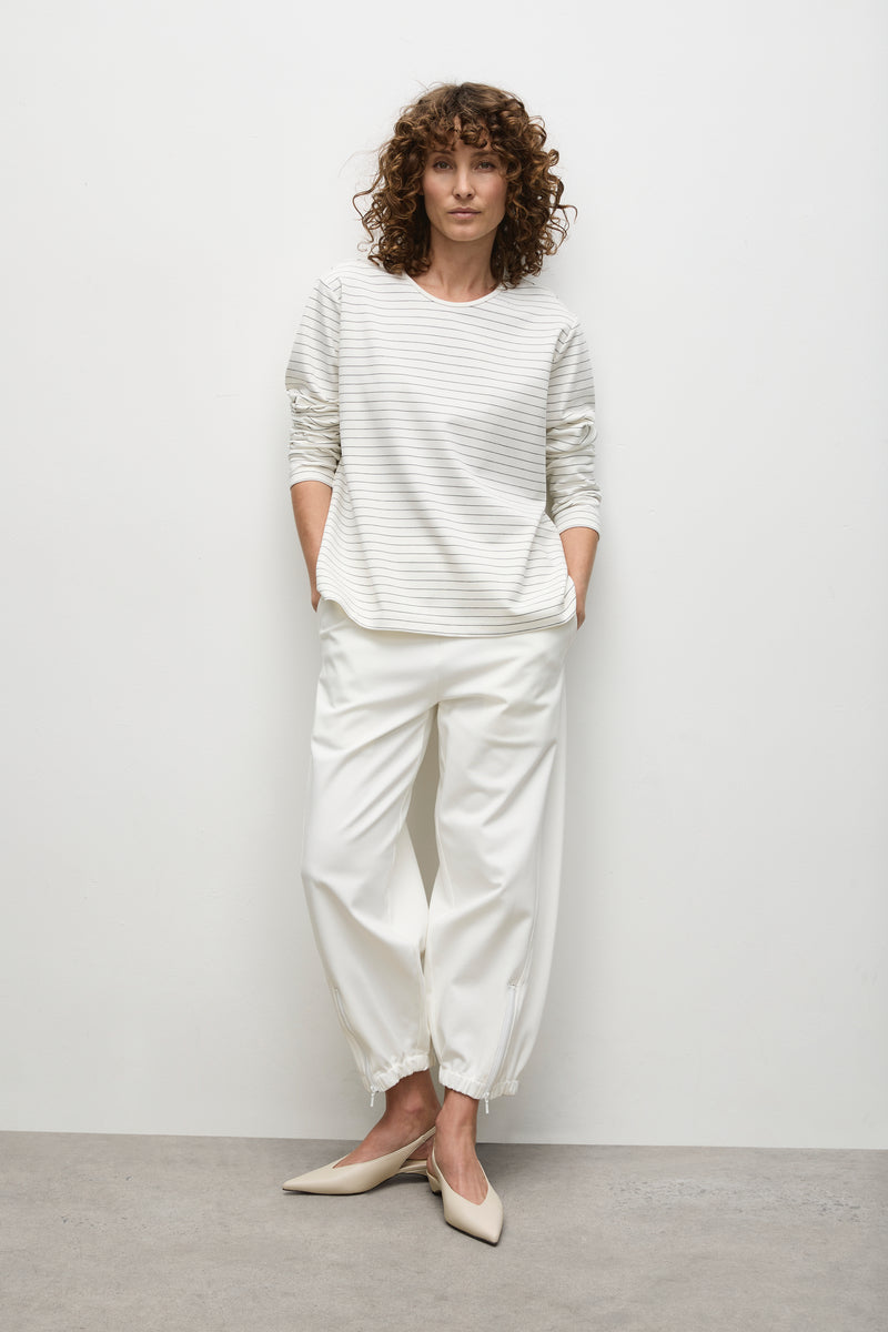 Mela Purdie Trunk Sweater - Micro Stripe Ponte - Sale