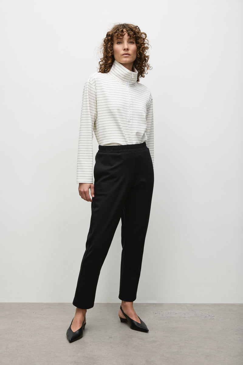 Mela Purdie Zip Front Sweater - Micro Stripe Ponte - Sale