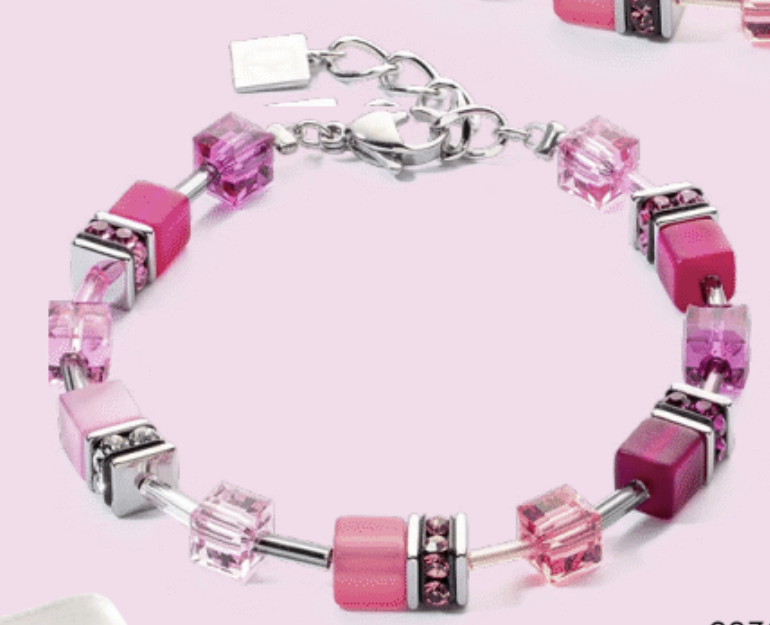 COEUR DE LION Geo Cube Viva Magenta Bracelet 2838/30-0422