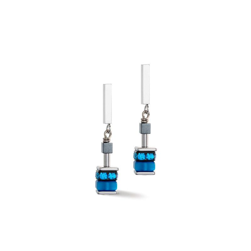 COEUR DE LION GeoCube Bright Rainbow & Silver Earrings 4509/21-1581