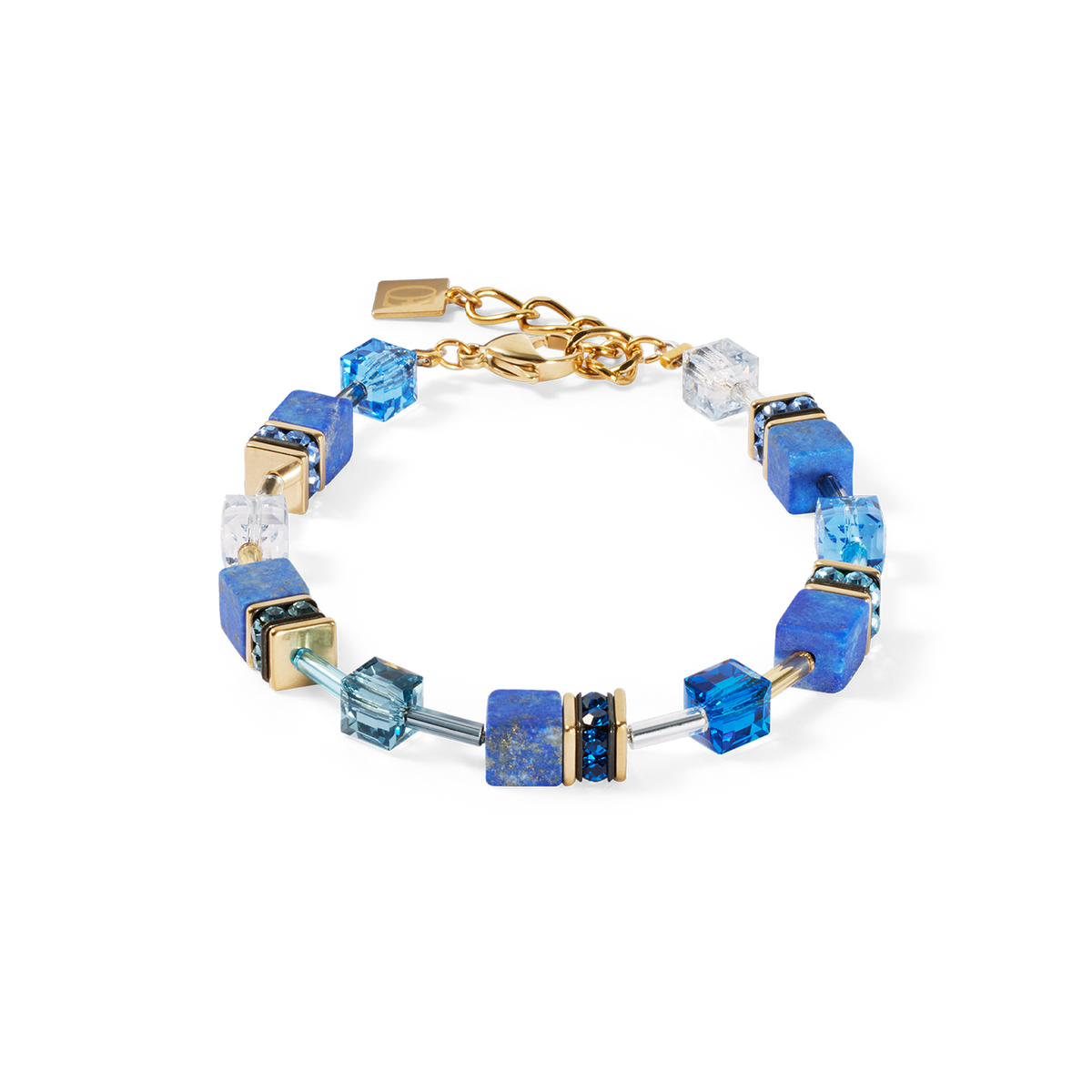 COEUR DE LION GeoCube Lapis Lazuli & Gold Bracelet 4905/30-0700