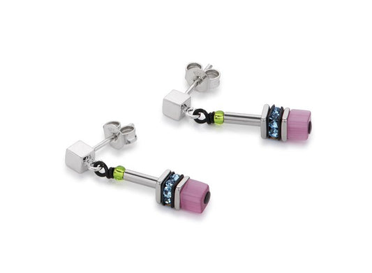 COEUR DE LION  Geo Cube Multi Colour Graduated Earrings 4910/21-1527