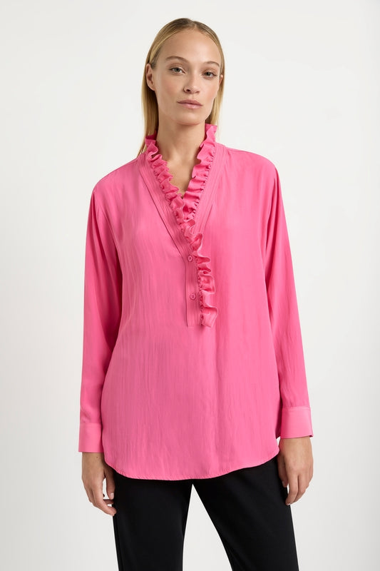 Mela Purdie Frill Neck Blouse - Mache - Sale