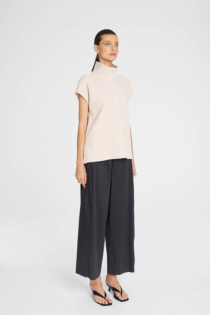 Mela Purdie Zip Front Shell - Cord Knit