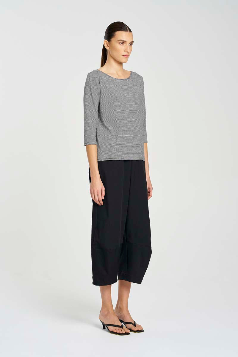 Mela Purdie Relaxed Boat Neck - Caviar Stripe