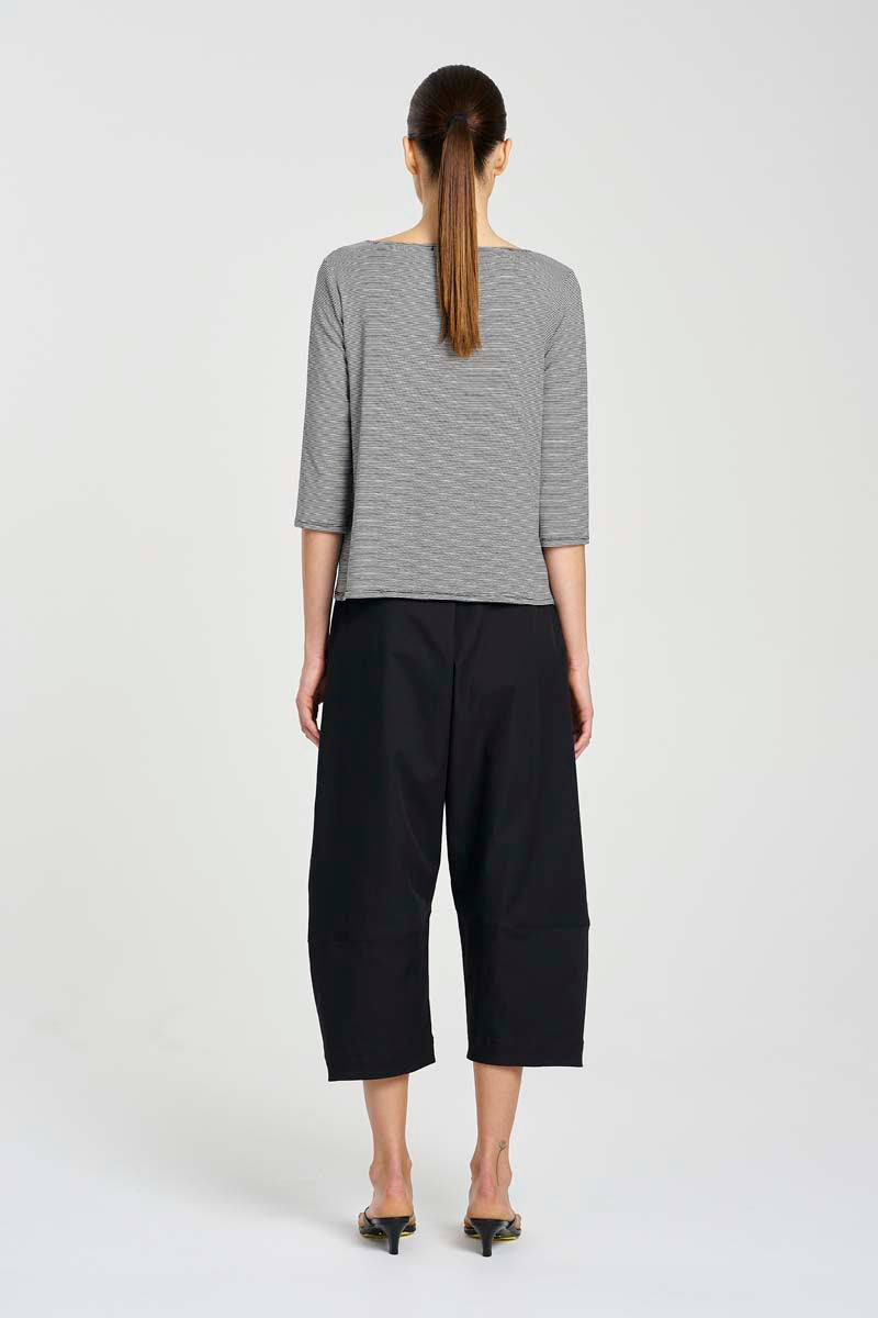 Mela Purdie Relaxed Boat Neck - Caviar Stripe