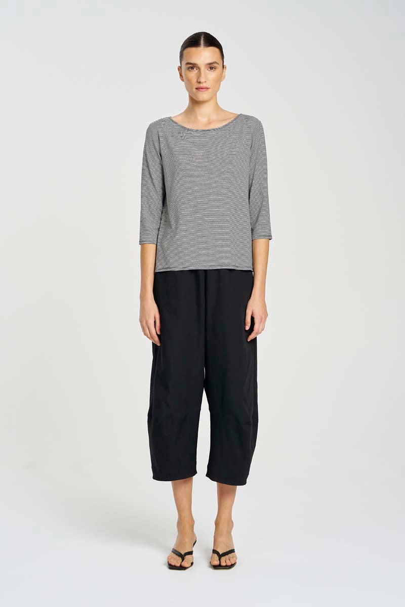 Mela Purdie Relaxed Boat Neck - Caviar Stripe
