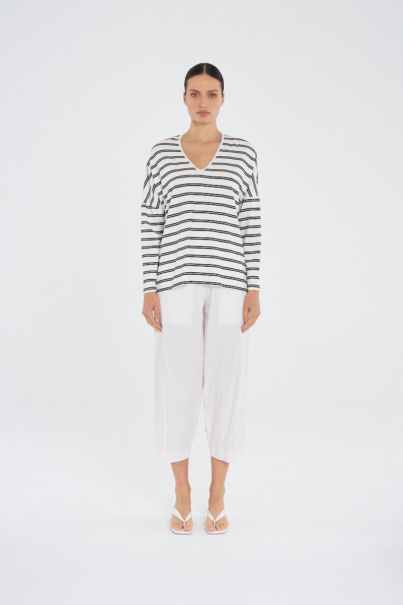 Mela Purdie Wedge Sweater - Dual Stripe