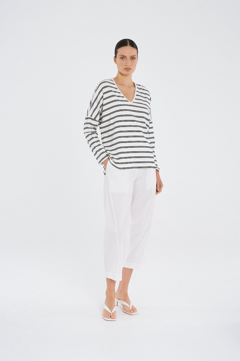 Mela Purdie Wedge Sweater - Dual Stripe