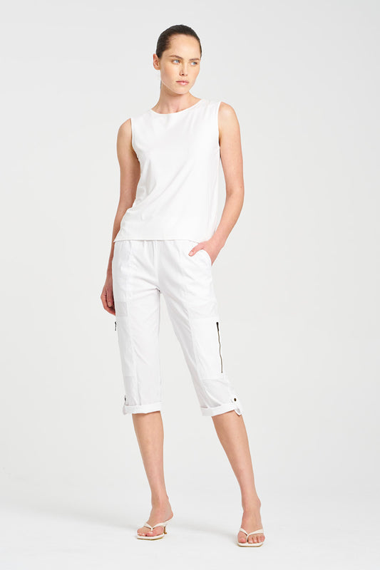 Mela Purdie Cropped Zip Cargo Pant - Microprene