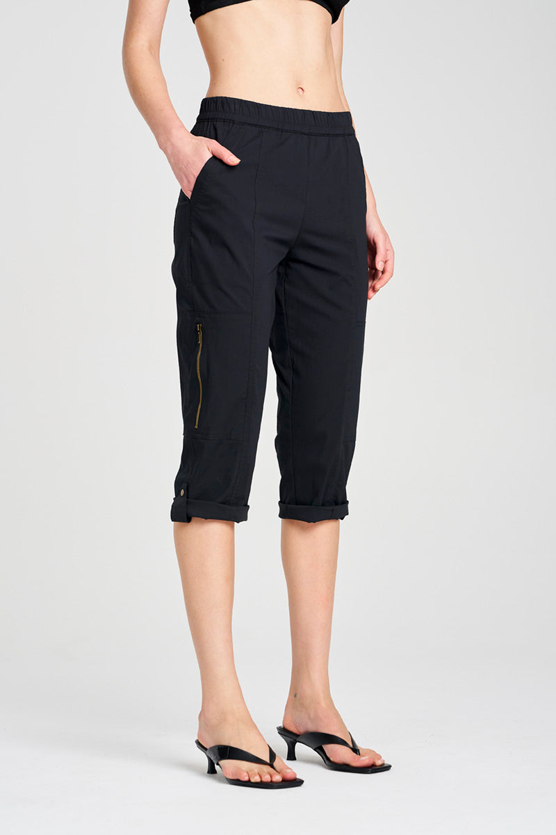 Mela Purdie Cropped Zip Cargo Pant - Microprene