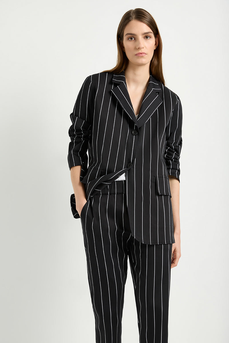 Mela Purdie Stretch Blazer - Pinstripe Popilene - Sale