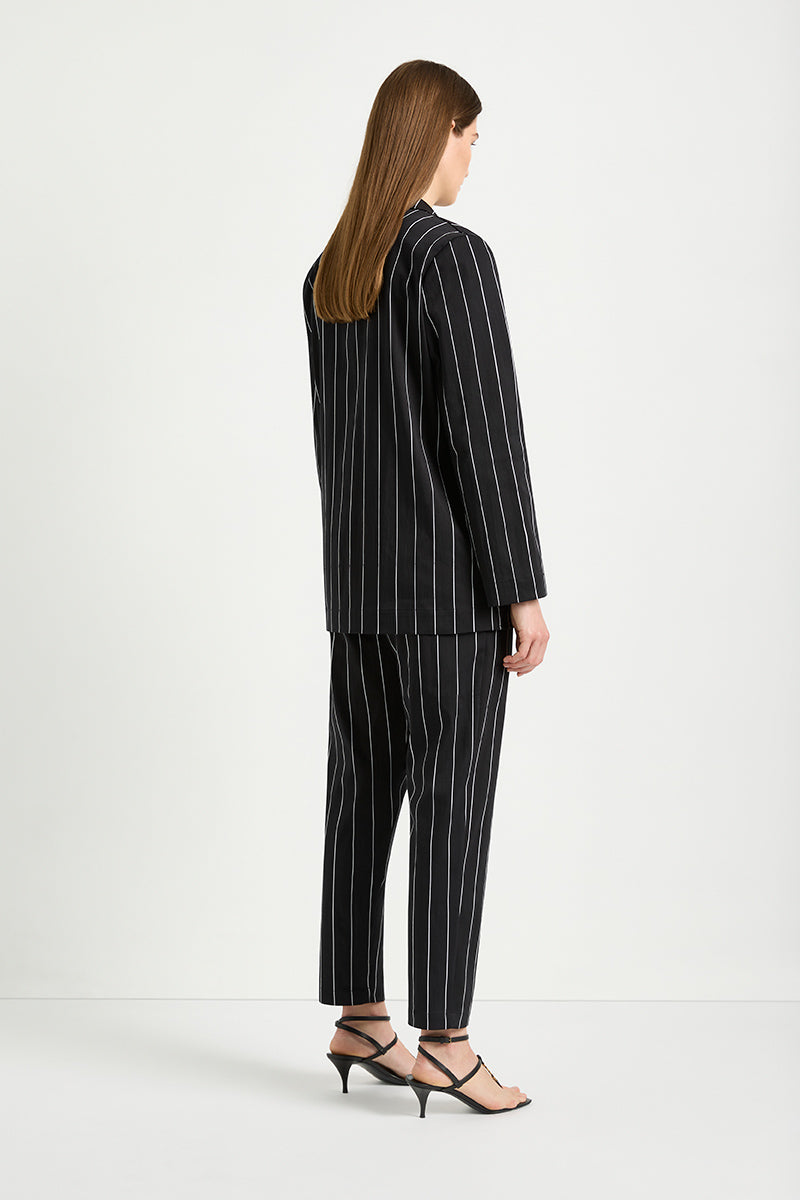 Mela Purdie Stretch Blazer - Pinstripe Popilene - Sale