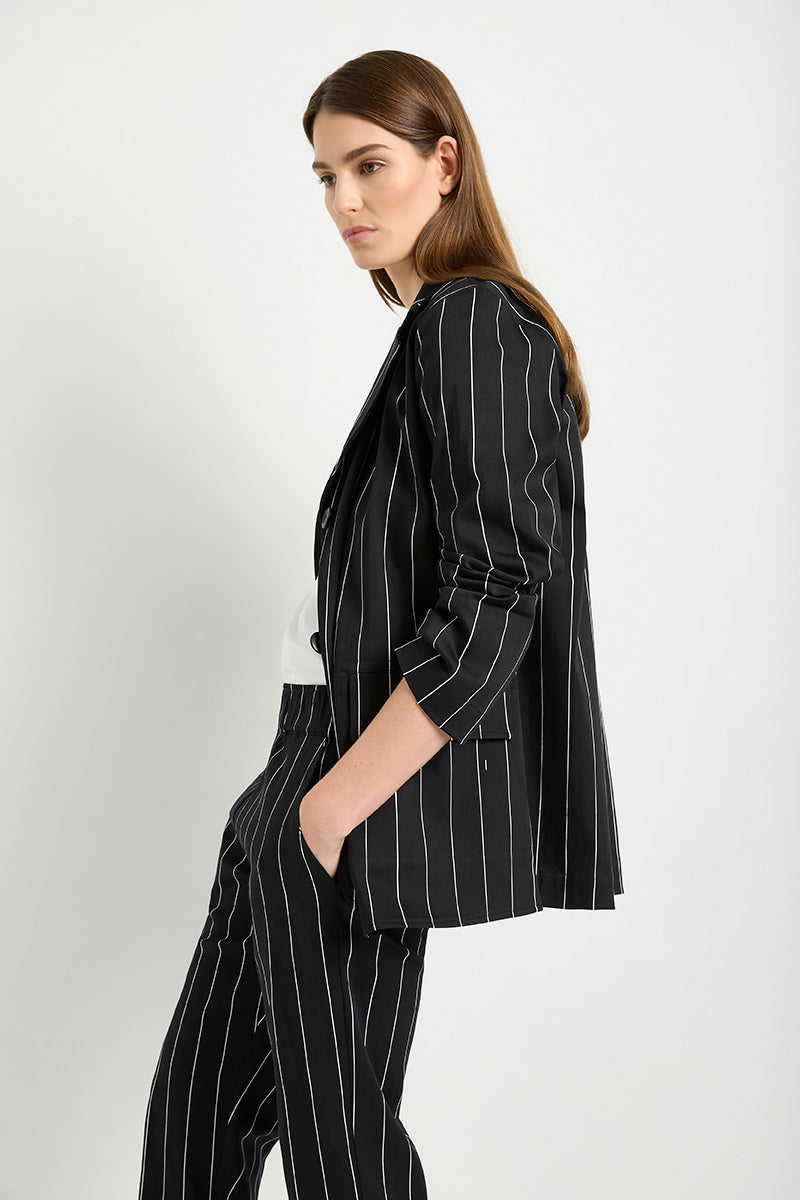 Mela Purdie Stretch Blazer - Pinstripe Popilene - Sale
