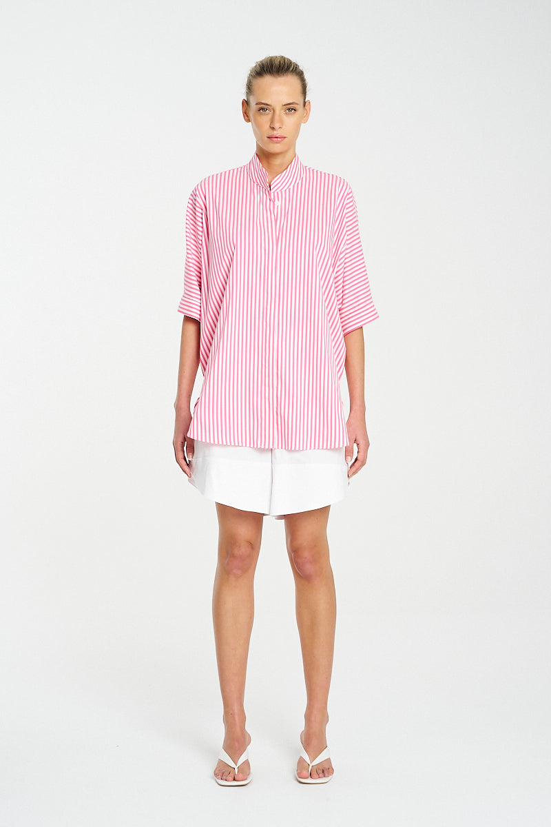 Mela Purdie Villa Overshirt - Striped Microprene