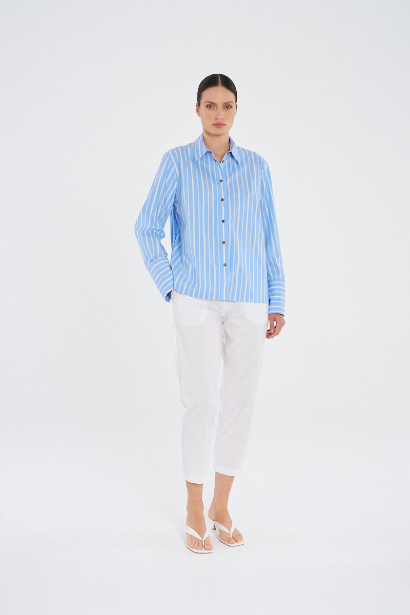 Mela Purdie Stud Shirt - Saville Stripe