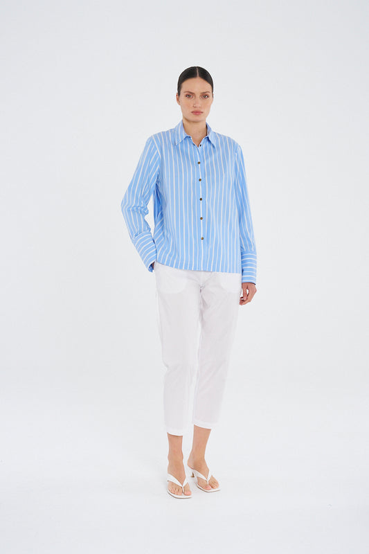 Mela Purdie Stud Shirt - Saville Stripe